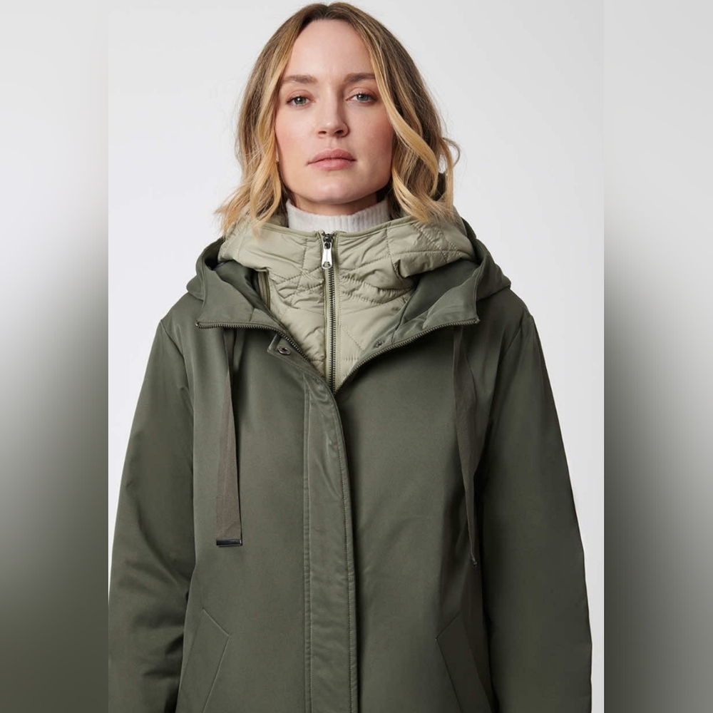NEW! Bernardo Green Modern Utility Raincoat With Removable Bib Size XL - Picture 5 of 16